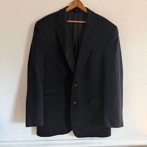 Jos A Bank 100% Cashmere Black Blazer Sport Coat 43R Old Money Luxury Wedding